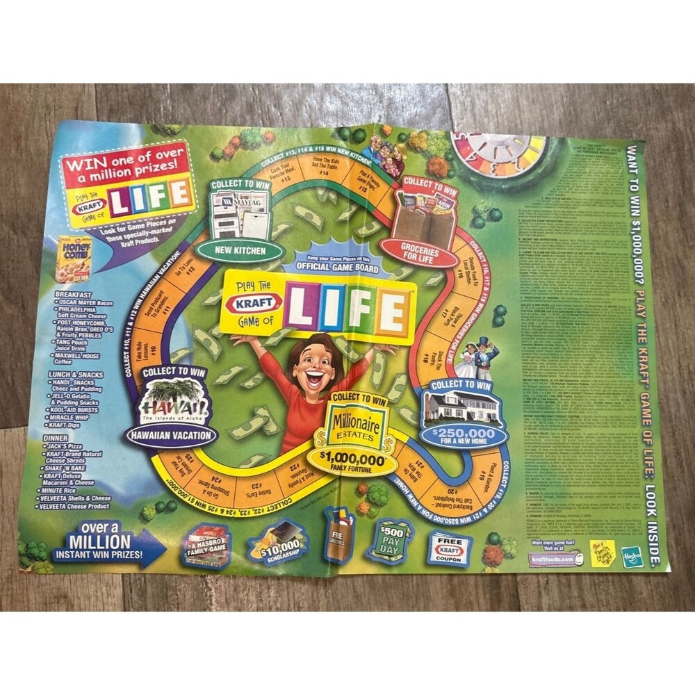 Kraft Advertising Game of Life Promo Print Ad Vintage 2000 Y2K Pamphlet Paper